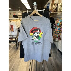 Vintage Hail Selassie 1 Former Emperor of Ethiopia Graphic T Shirt Size 2XL